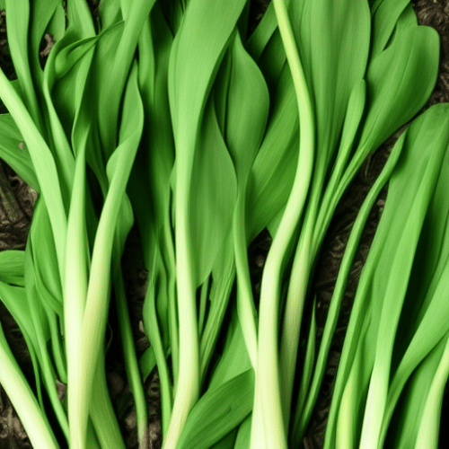 Wild garlic leaves