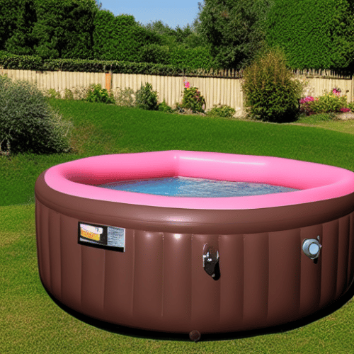 Inflatable hot tub at the backyard