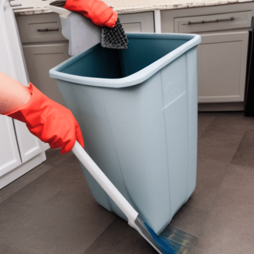 Deep cleaning a kitchen bin