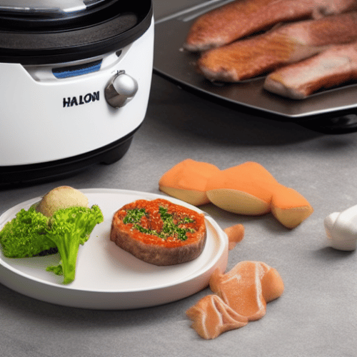preparing to cook using a halogen oven