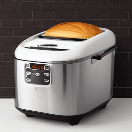 Newly fresh baked bread inside a bread maker