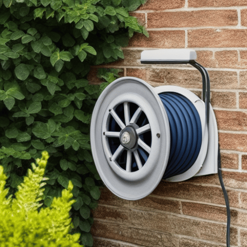 Wall-mounted garden hose reel