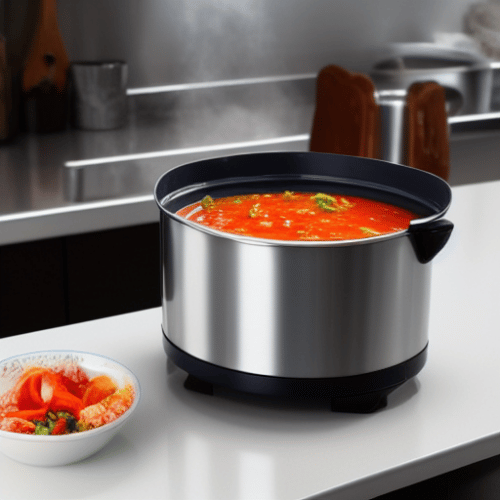 a soup maker that contains hot soup