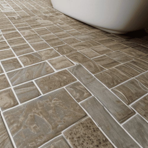 regrouted bathroom floor tiles