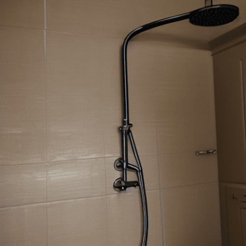 a matte black electric shower