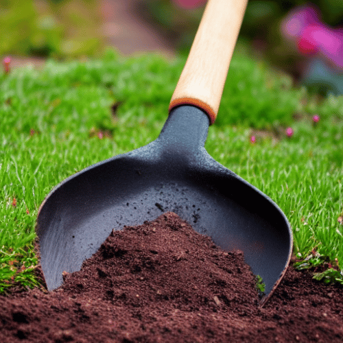 a rounded garden spade