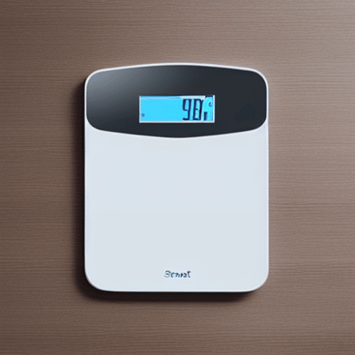 a smart scale in the bathroom