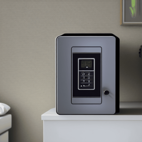an electric home safe in the bedroom