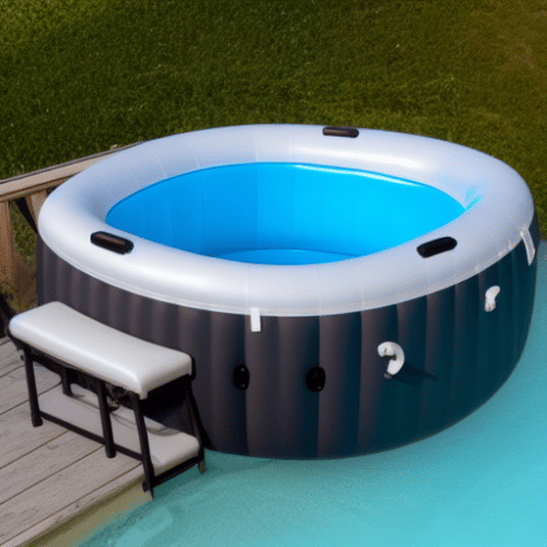 an empty inflatable hot tub