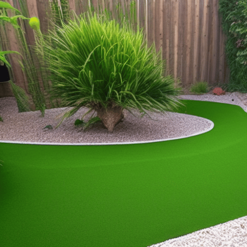 artificial grass in a small garden