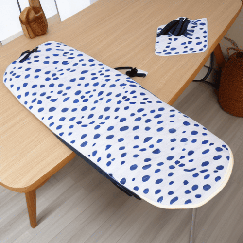 ironing board cover with blue spots