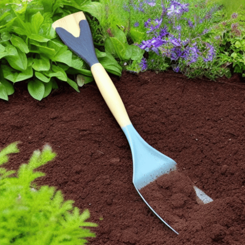 making a new garden bed using a garden spade