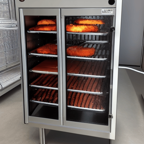 meat in an electric smoker