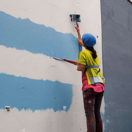 a person adding colour to the wall