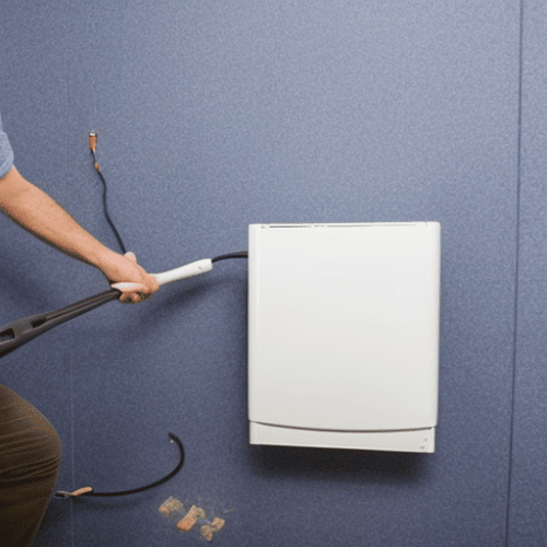 a person pulling the wire from the appliance