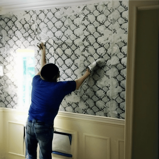 a person removing the wall decor