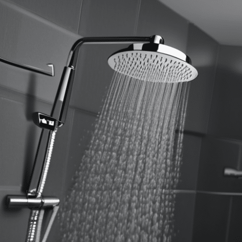 flowing water from the shower head