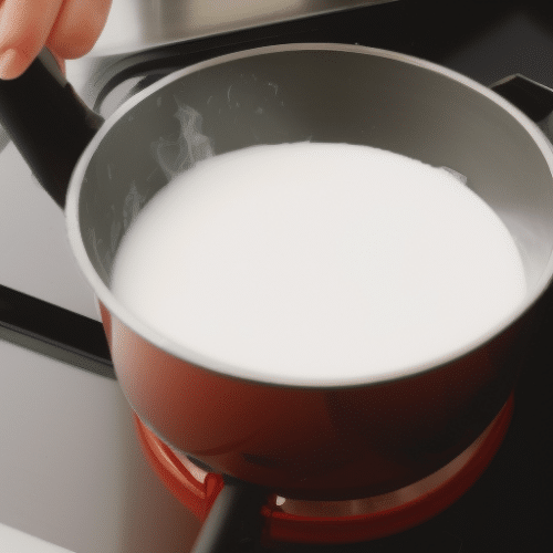 heating milk in a pan
