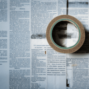masking tape and newspaper