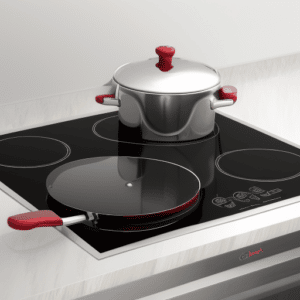 set of pan on a cooking appliance