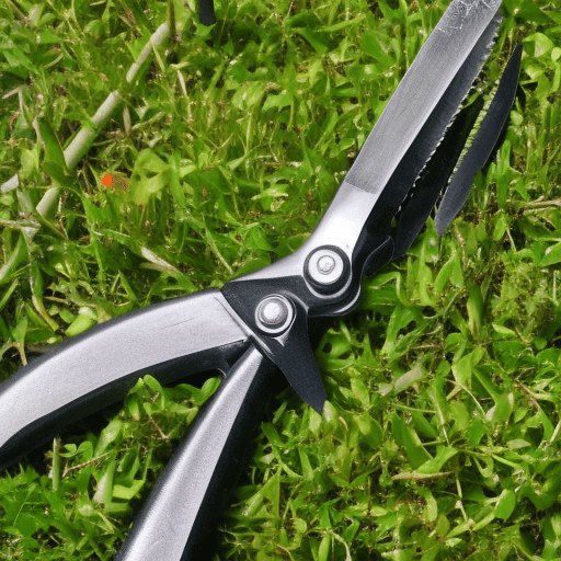 shears on the grass