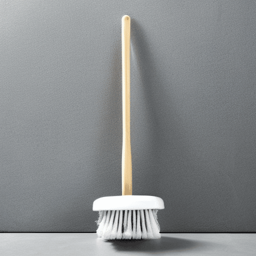 white cleaning tool standing on a grey wall